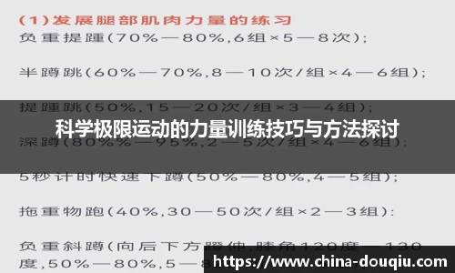 科学极限运动的力量训练技巧与方法探讨